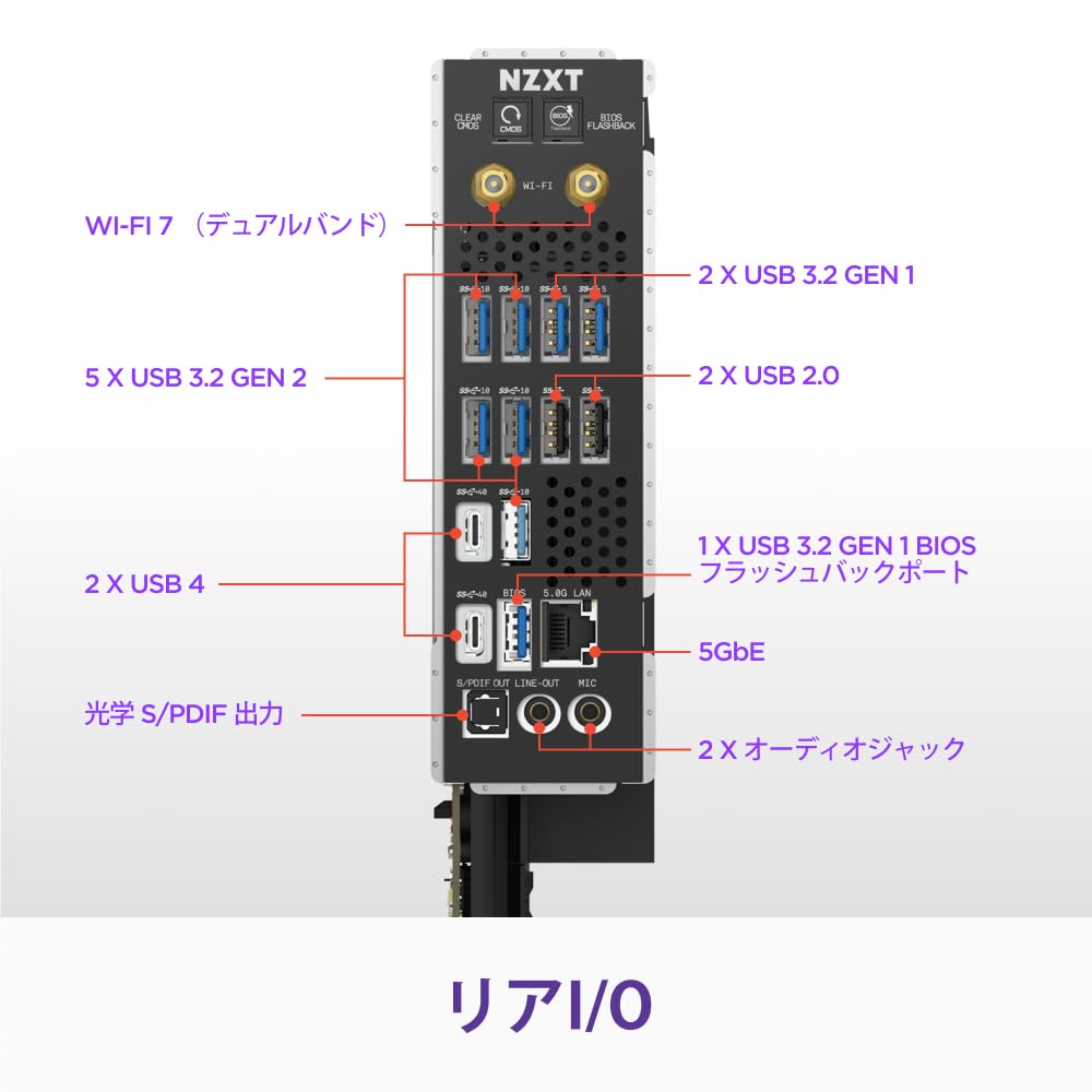 NZXT N9 X870E AM5マザーボード NZXT | N9 X870E | AMD®ATX Gaming Wi-Fi 7 Motherboard